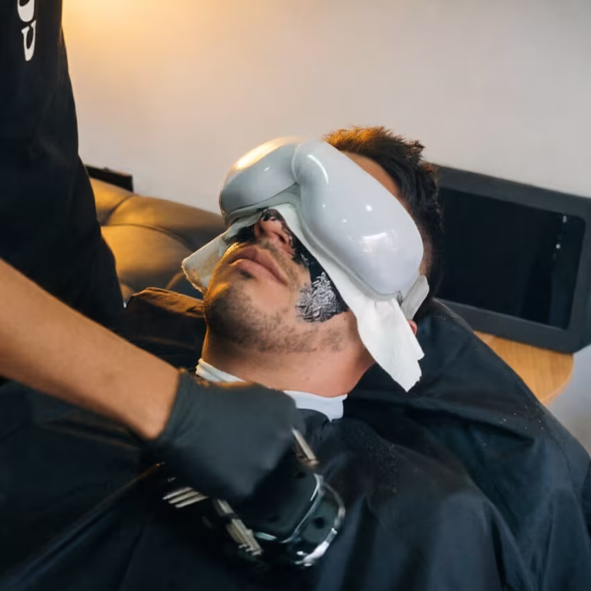 Sesión de visión relajante con gafas de precisión de aire